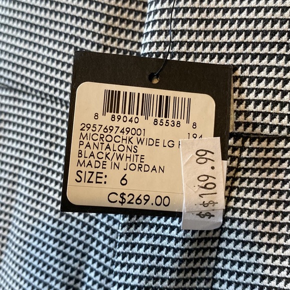 Club Monaco Microcheck Wide Leg Pants/Trousers - NWT - Picture 4 of 8